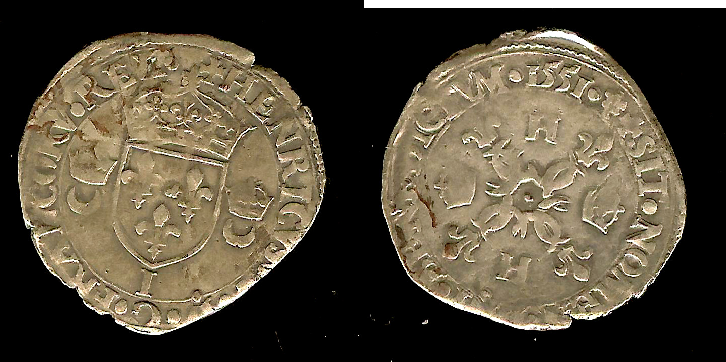HENRI II Douzain aux croissants 1551 Limoges TTB